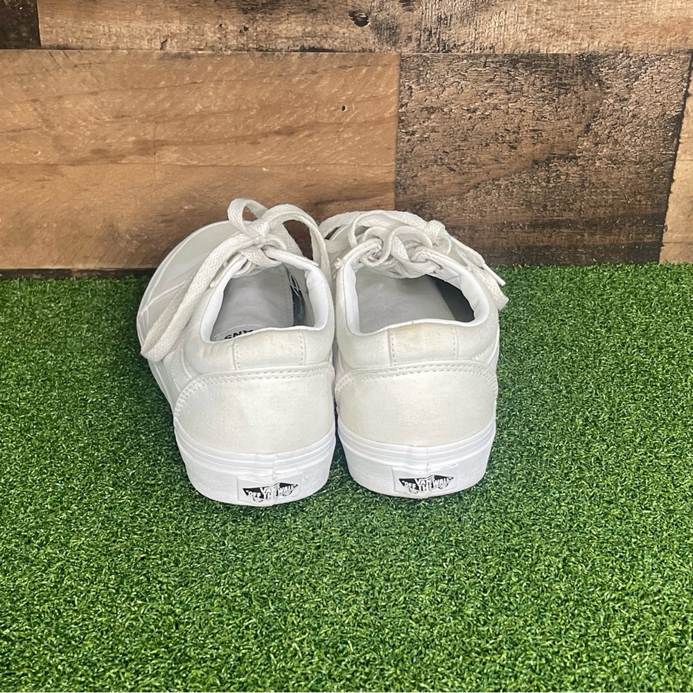 Vans Old Skool Womens Size 8 Triple White Off The Wall‎ Skateboard Low - Picture 5 of 6